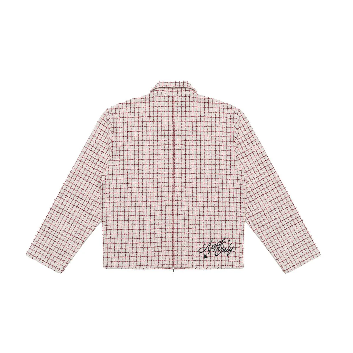By Appt Only “Dropout” Zip Flannel Jacket (Cream/Red) - Image 2
