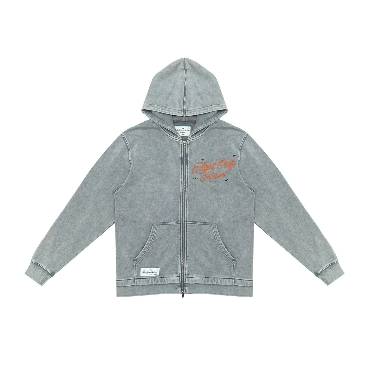 By Appt Only “Resort” Washed Grey Zip Hoodie - Image 2