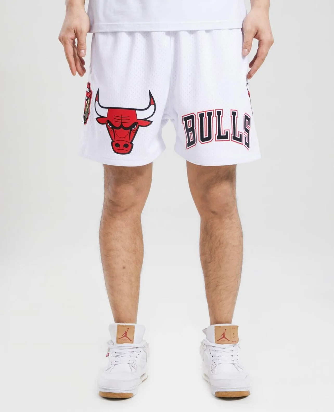 Chicago Bulls White Logo Mesh Short