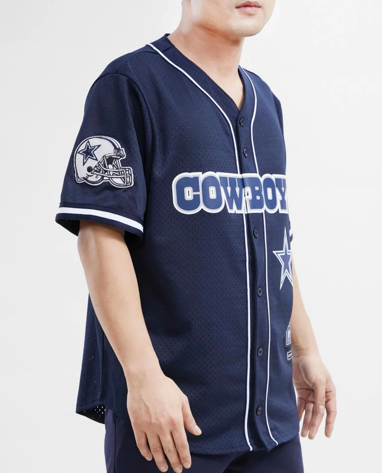 Dallas Cowboys Logo Mesh Button Up Shirt - Image 2