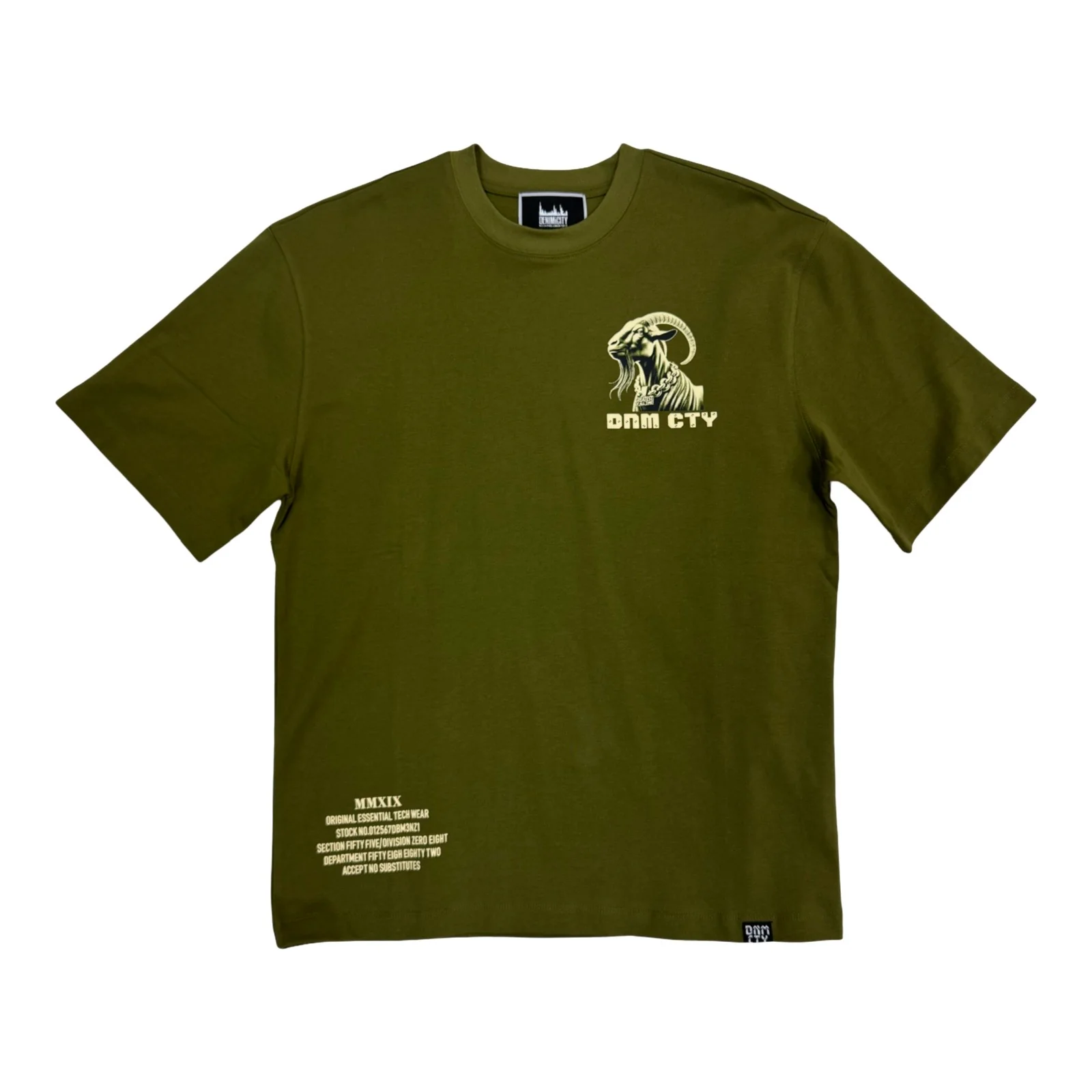 Denim City “Goat” Olive Stones Tee - Image 2