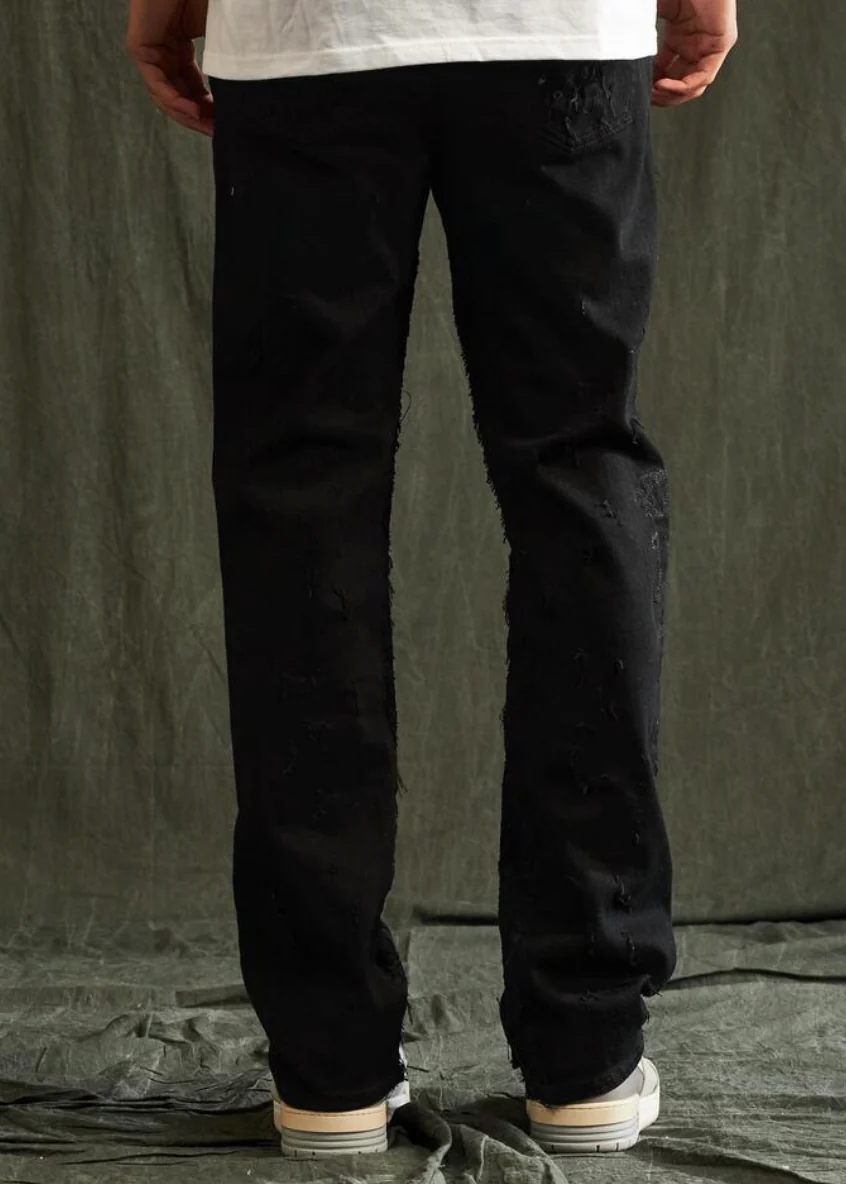 Embellish NYC Urie Embroidered Black Jeans (046) - Image 2