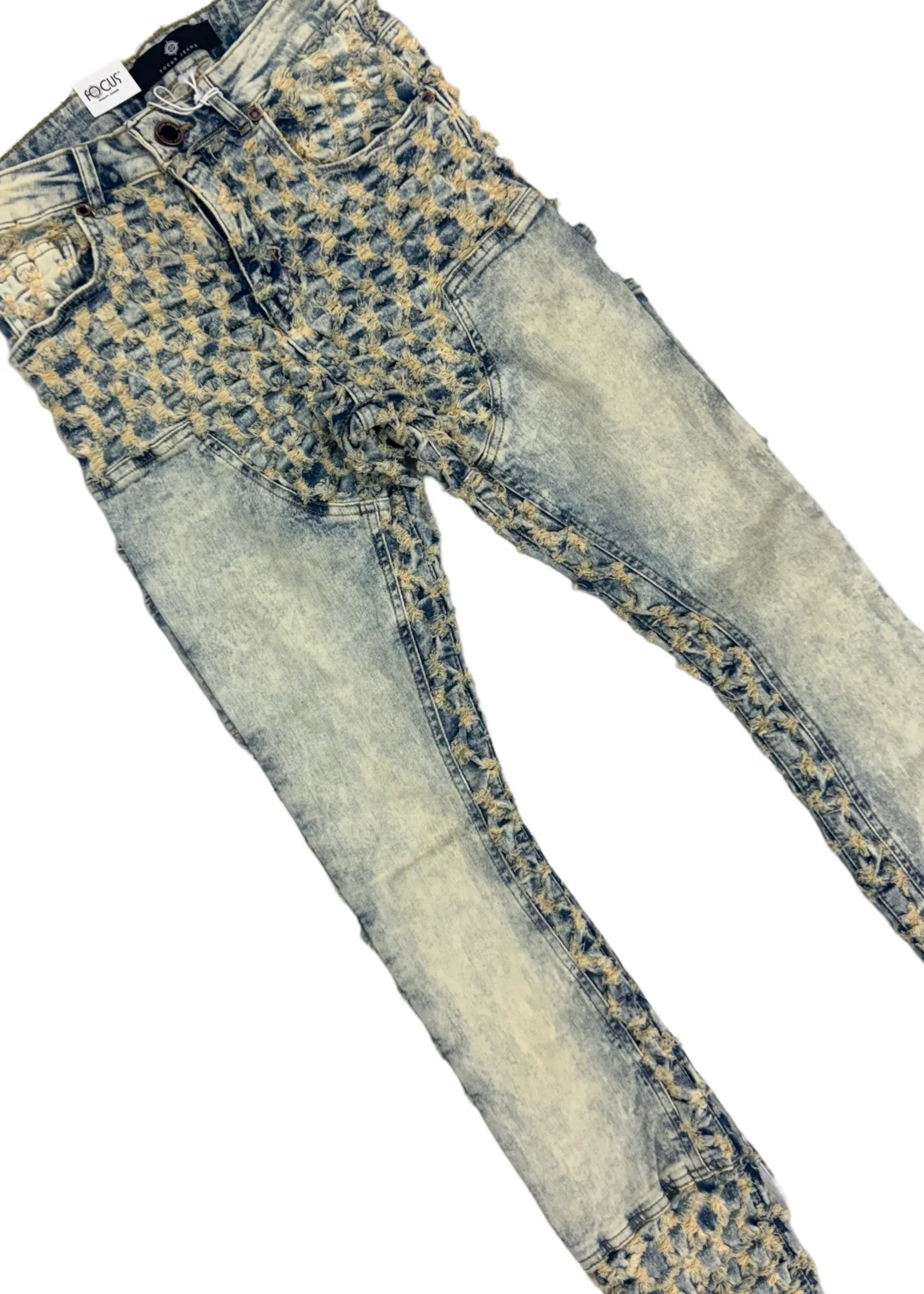 Focus Vintage Blue Ripple Stacked Jeans (3603) - Image 2