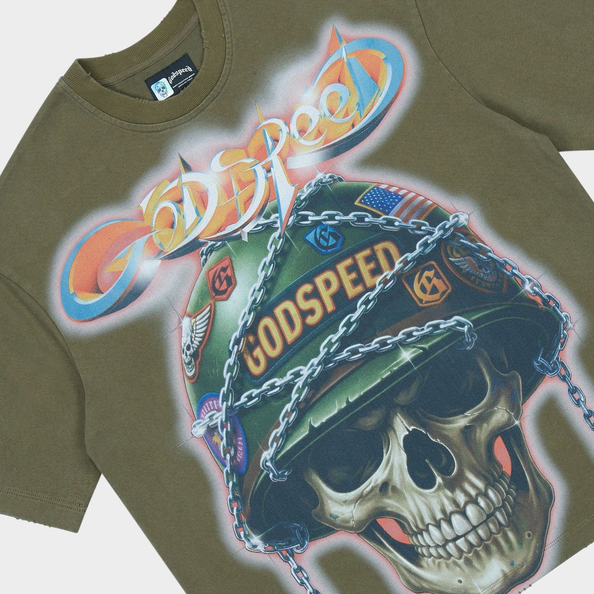 Godspeed “Badges Of Honor” Military Green Tee - Image 2
