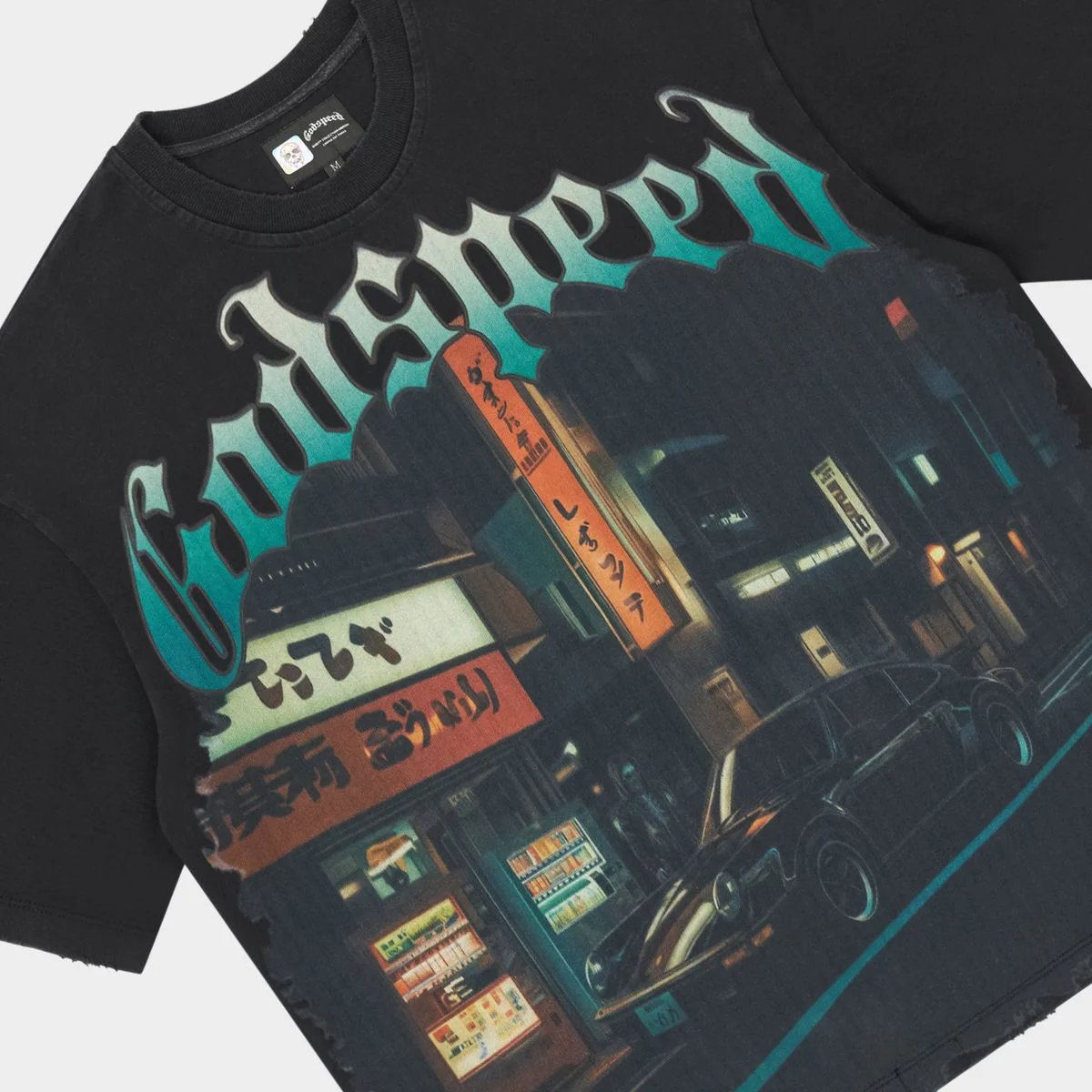Godspeed “Pit Stop Tokyo” Black Tee - Image 2