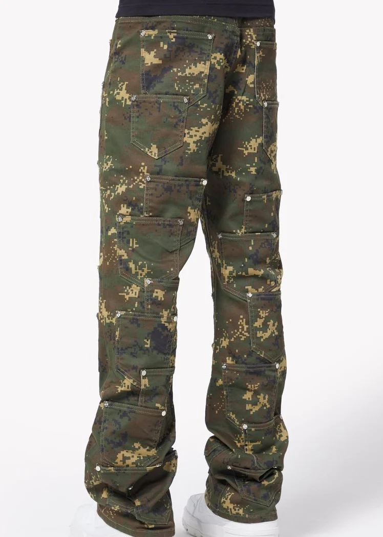 Guapi Camo Pockets Flared Jeans - Image 3
