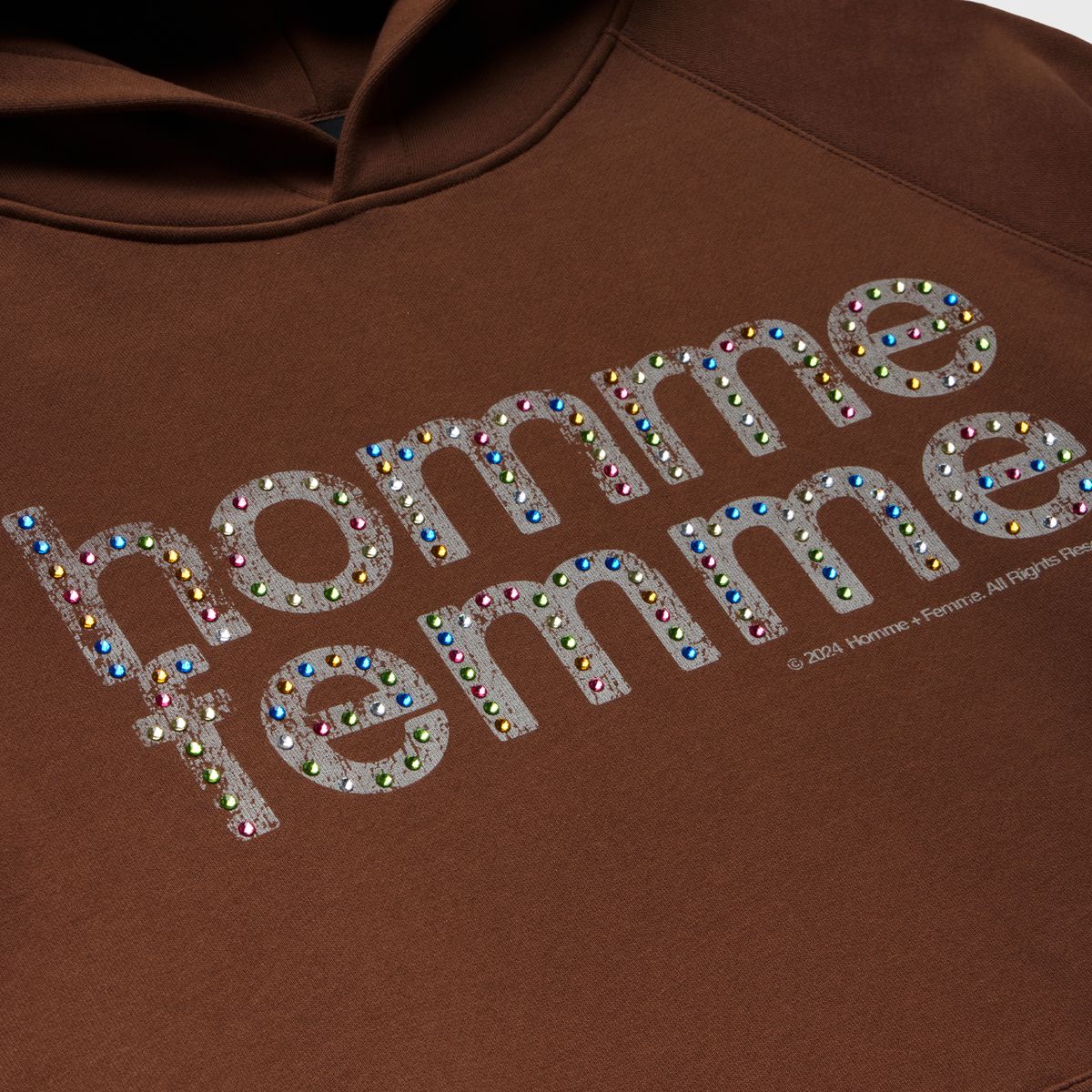 Homme Femme Mardi Gras Brown Hoodie - Image 2