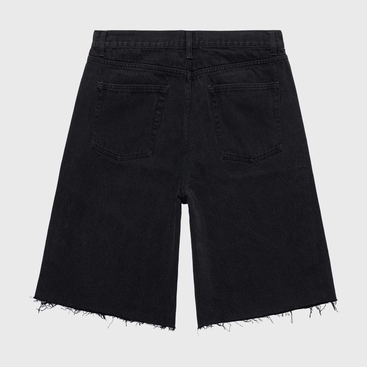 Homme Femme Studded Denim Black Shorts - Image 2