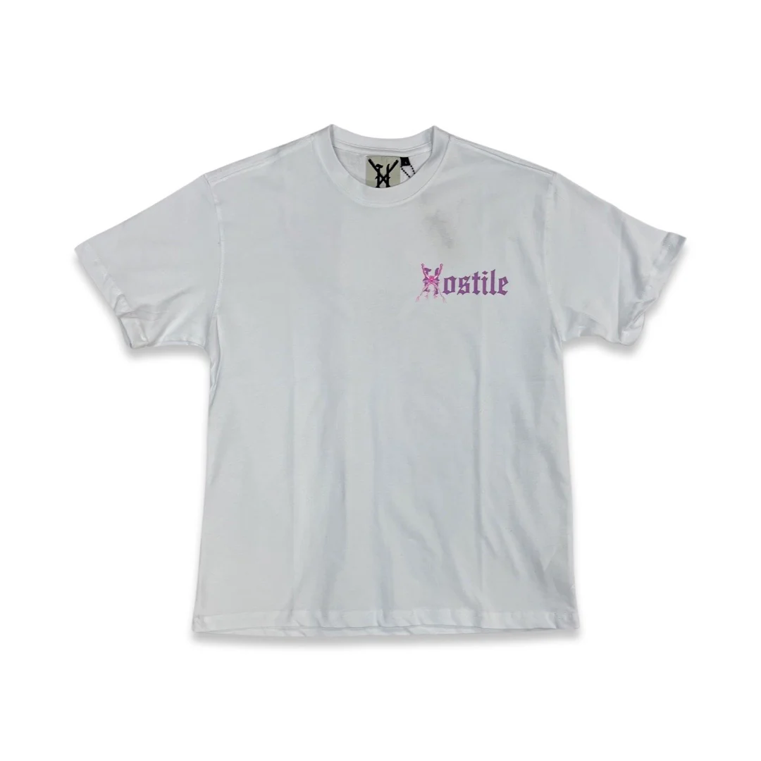 Hostile Lightning White Tee - Image 2