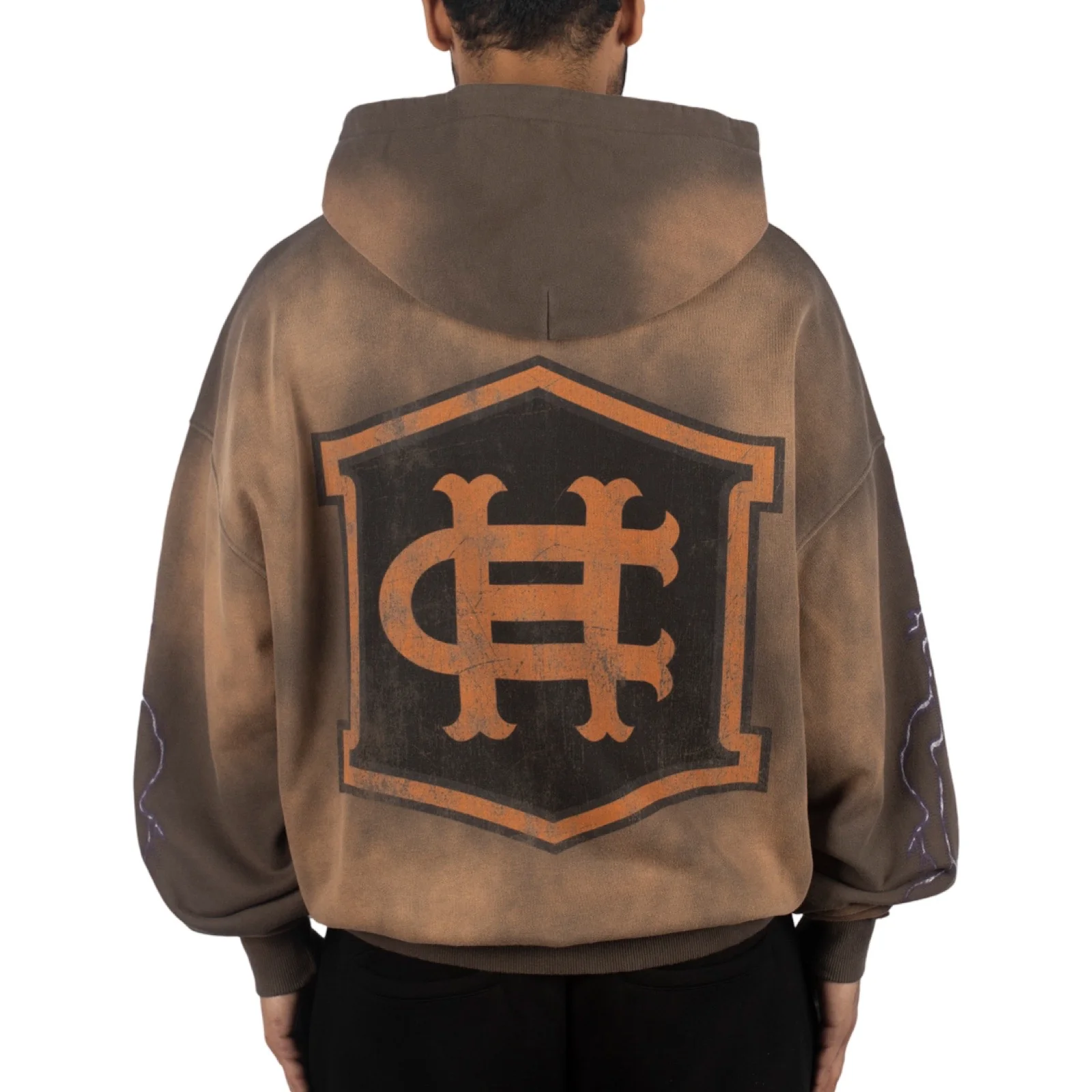Howlers Club Eagle Club Brown Fade Zip Hoodie - Image 2