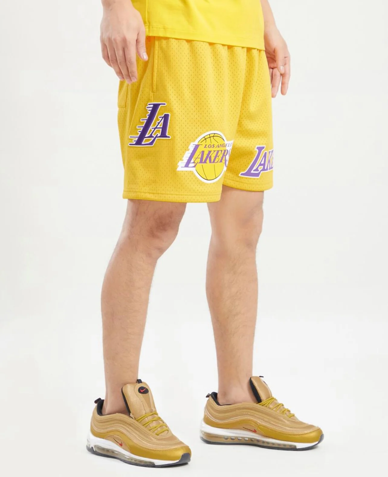 Los Angeles Lakers Yellow Logo Mesh Short - Image 2