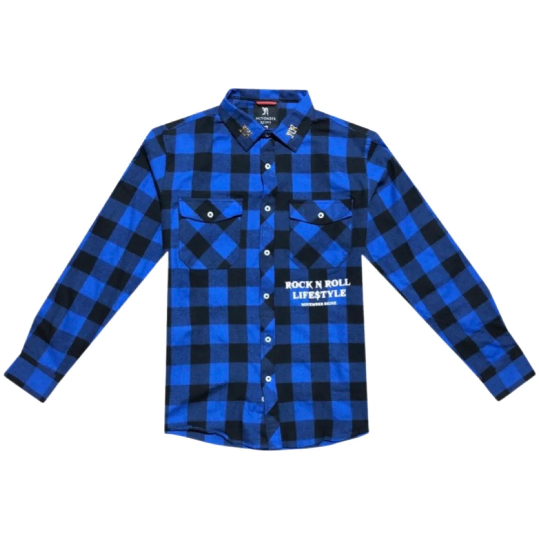November Reine Roll Flannel In Blue - Image 2
