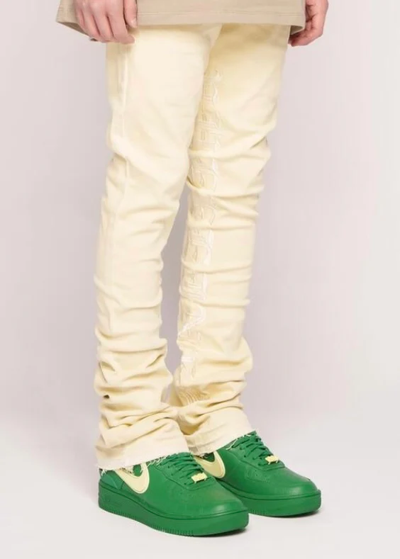 Pheelings “Against All Odds” Cream Stacked Jeans - Image 2