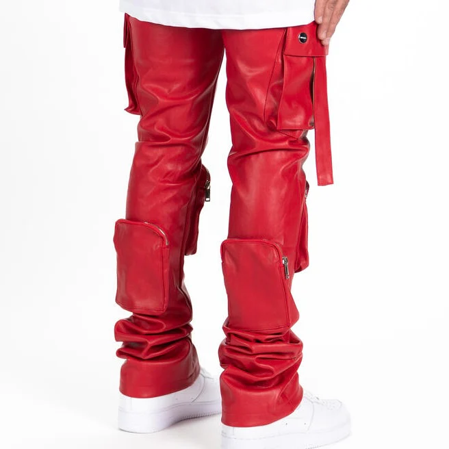 Pheelings “Never Look Back” Red Flare Leather Pants - Image 2
