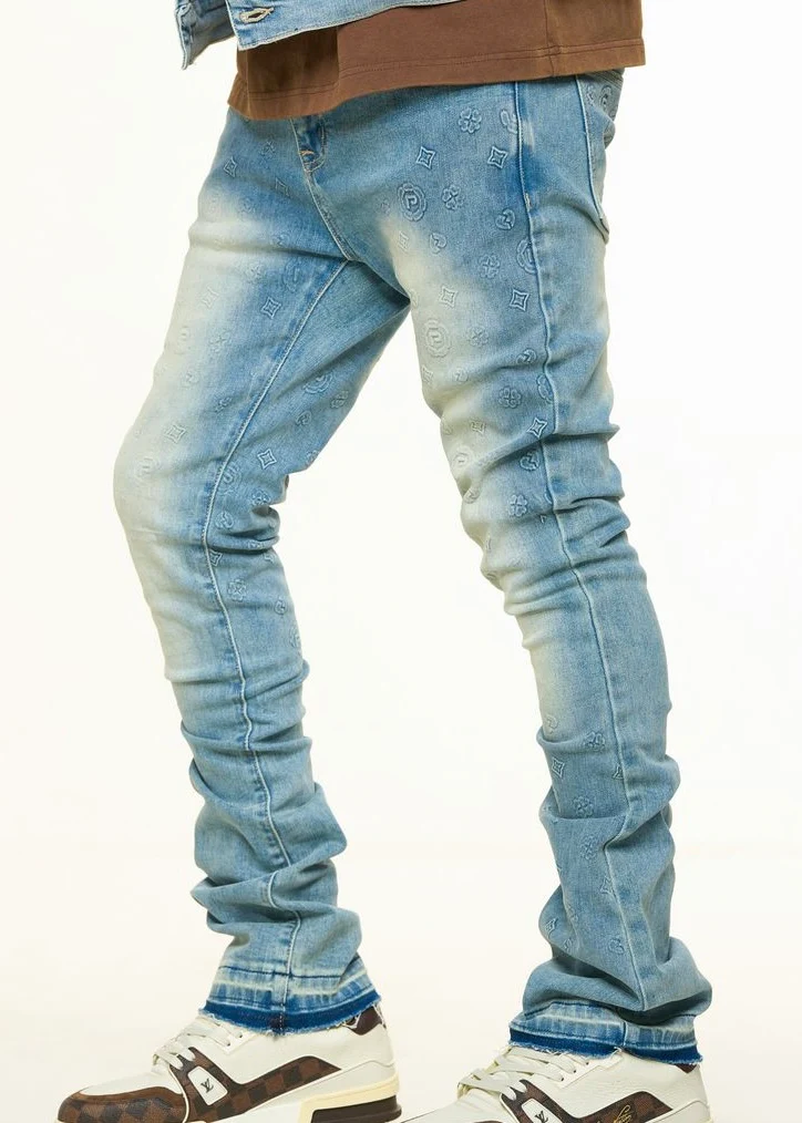 Pheelings “New Emotions” Embossed Flare Stack Jean - Image 2