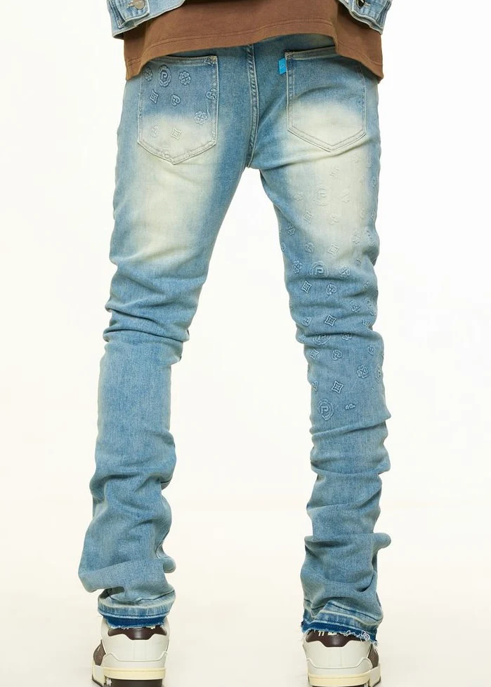 Pheelings “New Emotions” Embossed Flare Stack Jean - Image 3