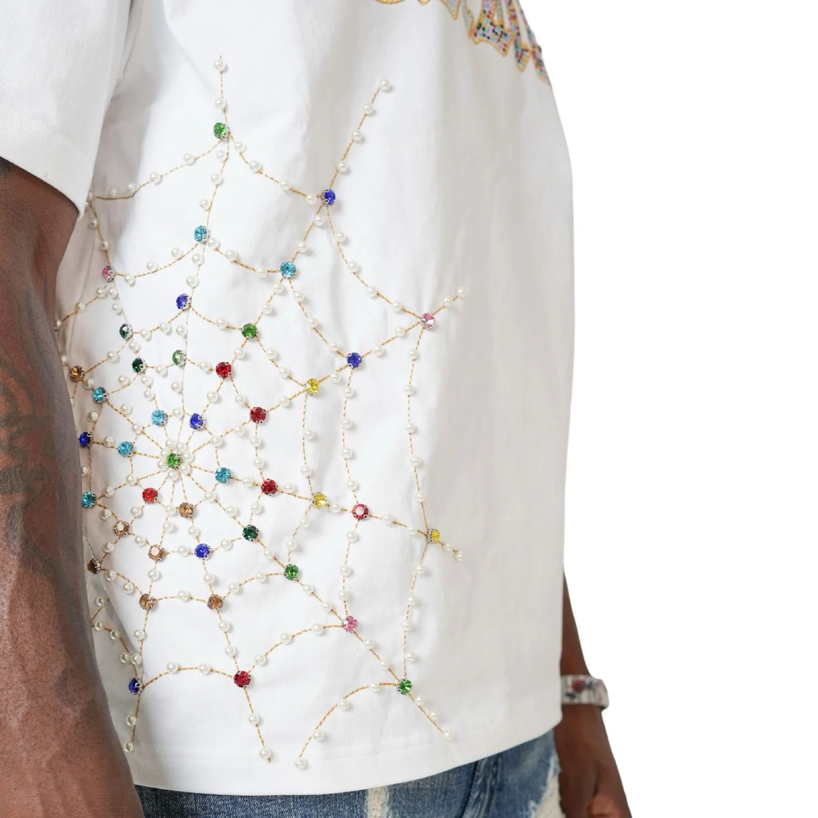 Preme “Spider” Stones White Tee - Image 4