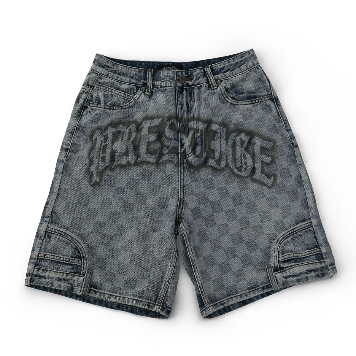 Prestige “Checkerboard” Blue Wash Jorts