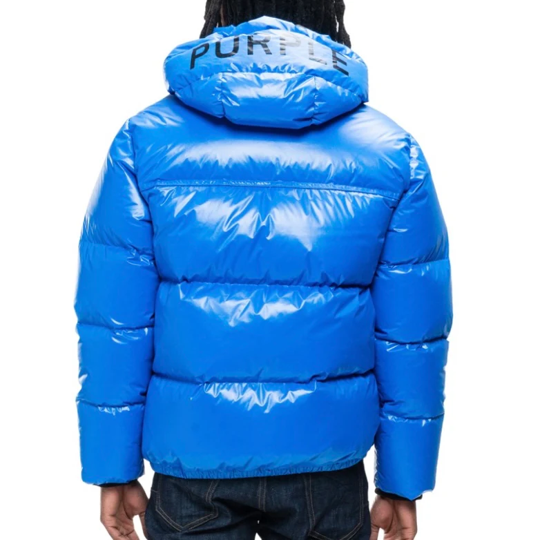 Purple Brand Blue Nylon Puffer Jacket - Image 2