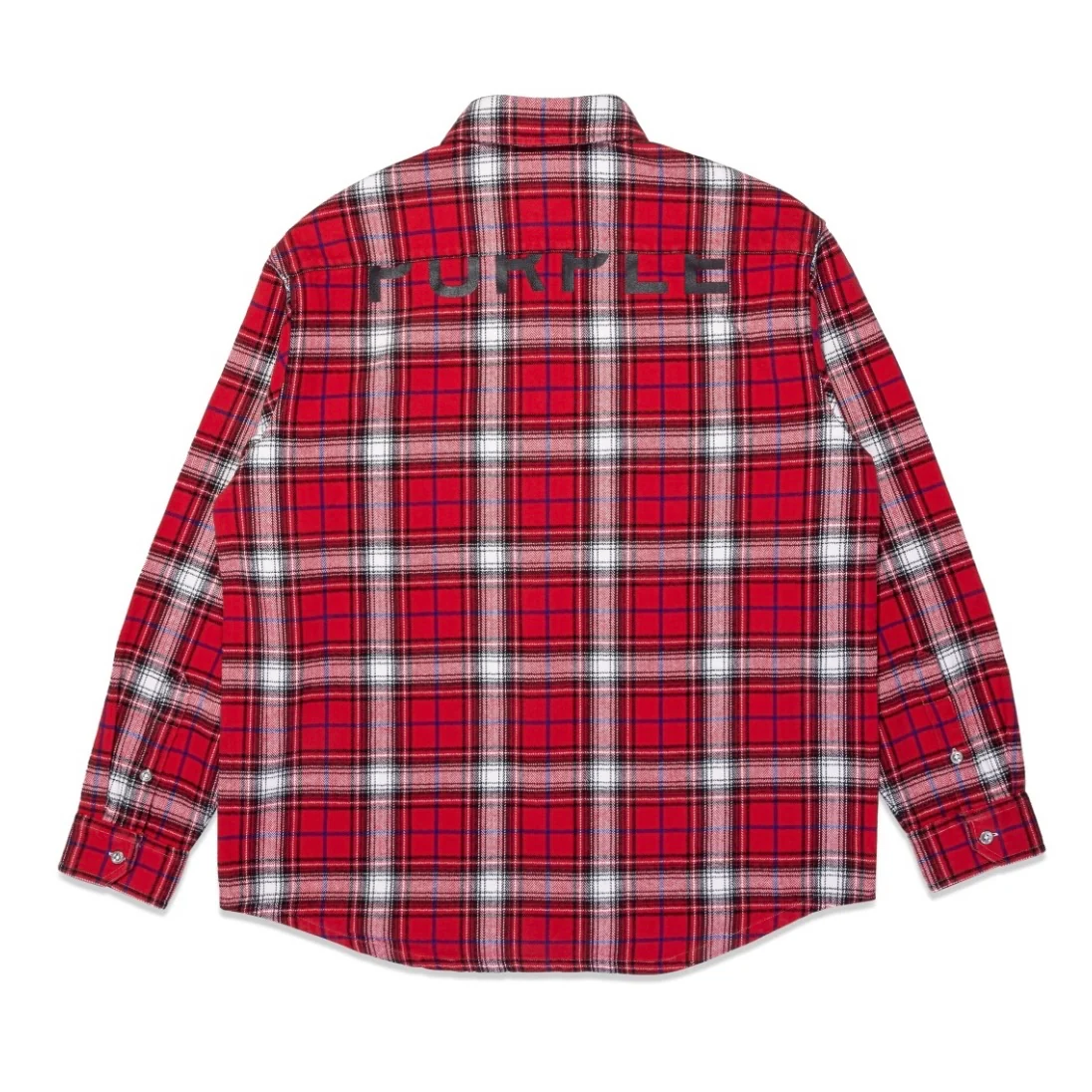 Purple Brand Plaid Flannel Red Shirt - Image 2