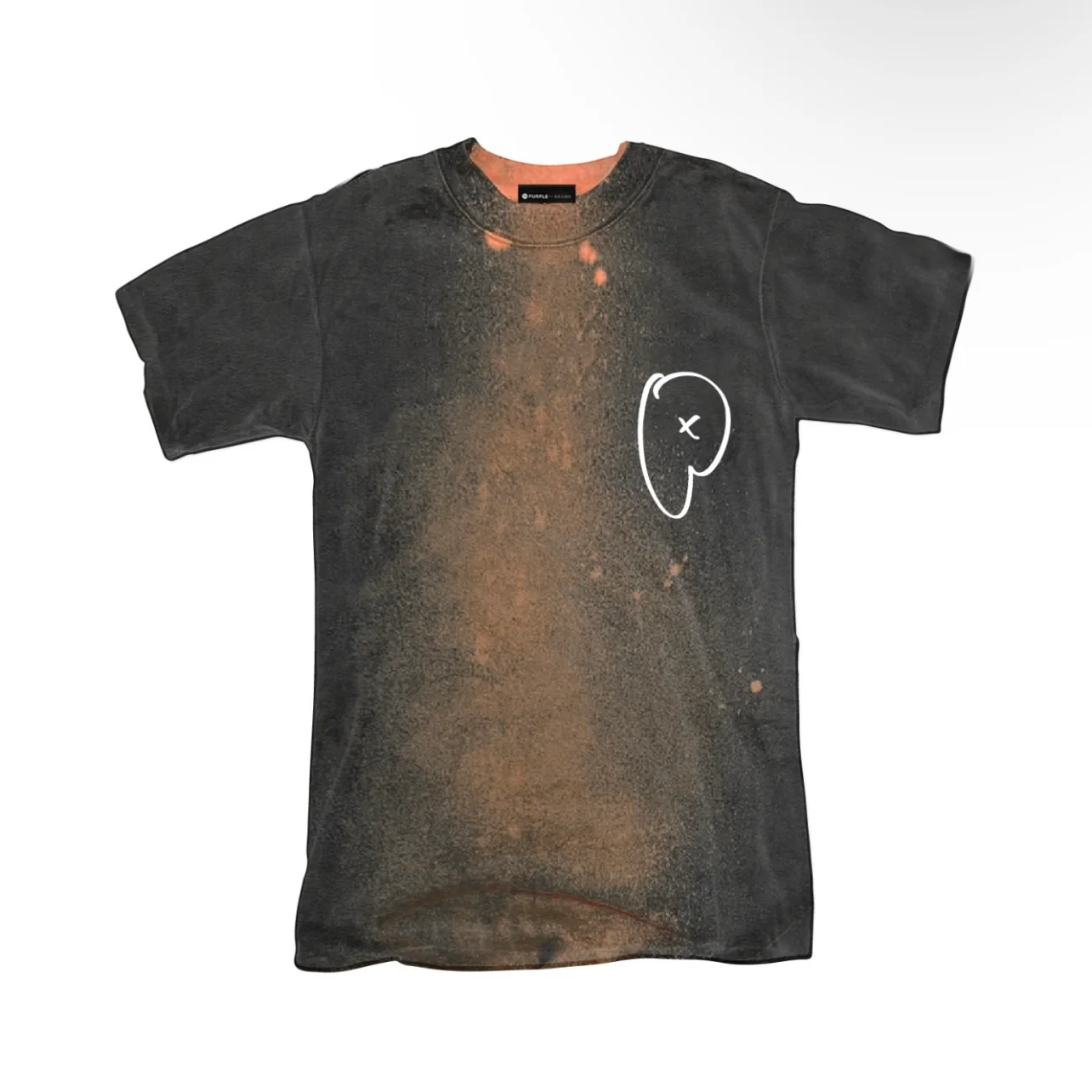 Purple Brand Textured Font Black Tie Dye S/S Tee - Image 3