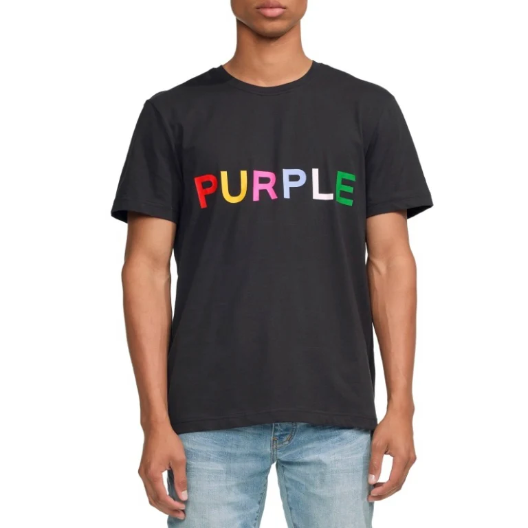 Purple Brand Textured Multi Color Black S/S Tee - Image 2