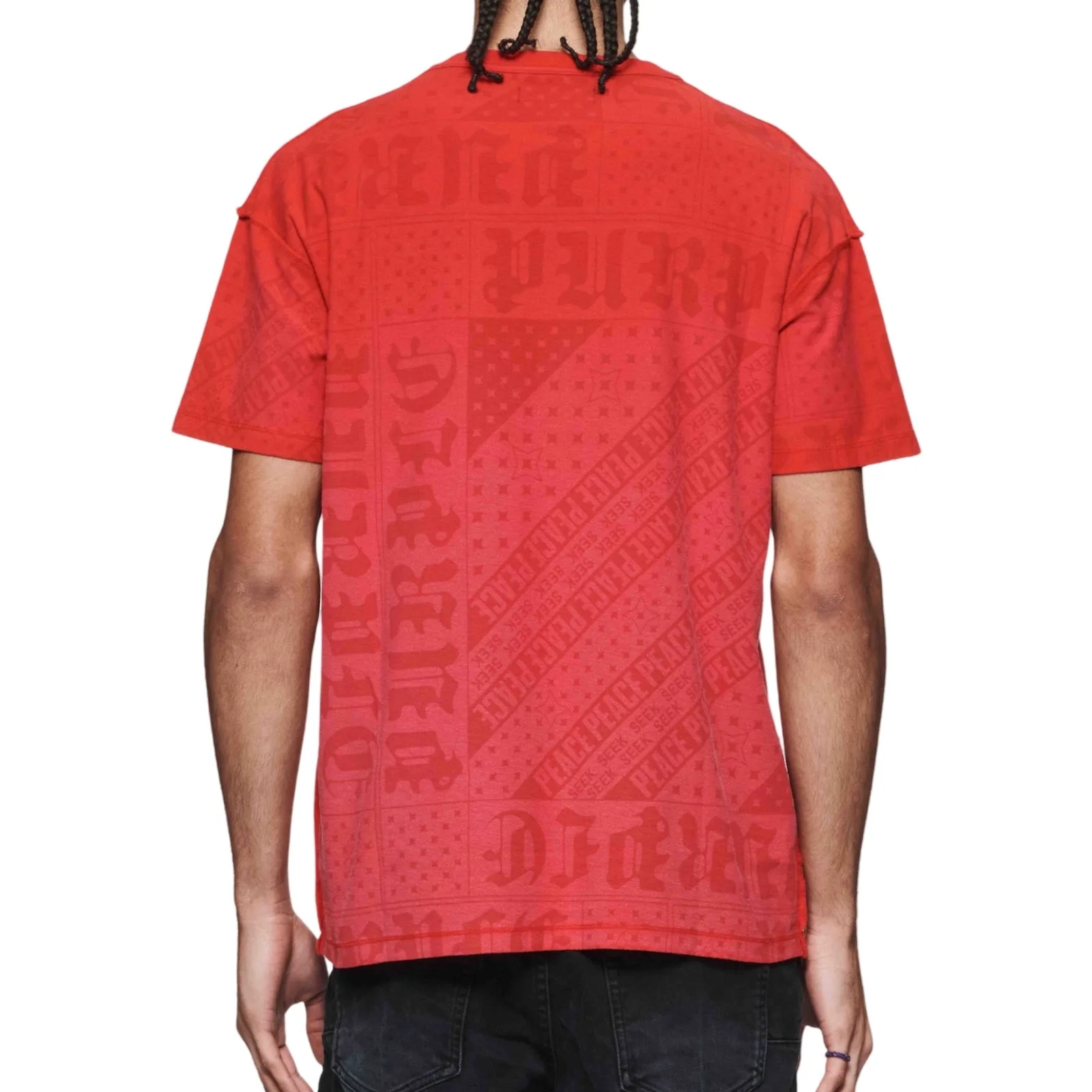 Purple Brand Textured Paisley Red S/S Tee - Image 2