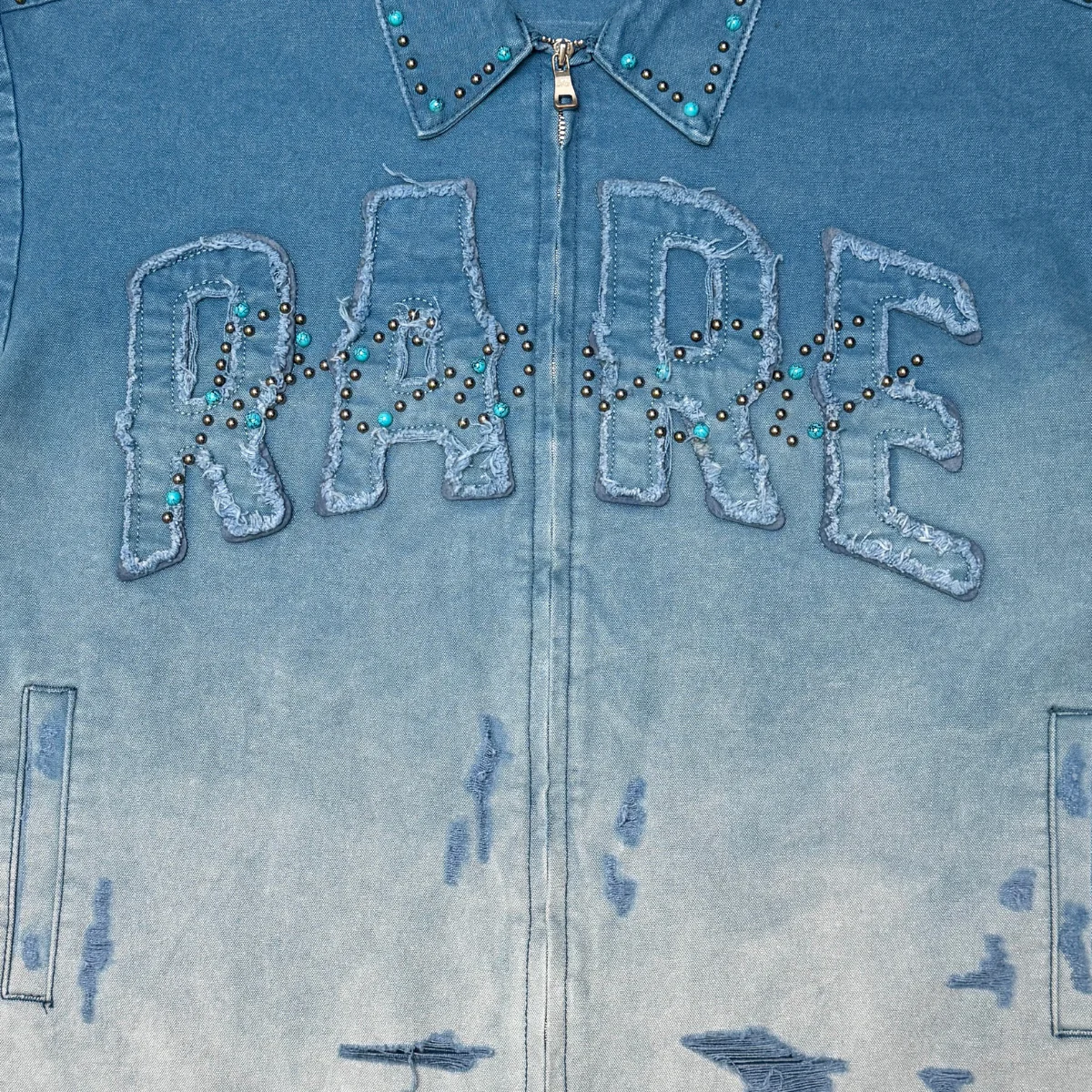 Rare Peace “Twill” Wash Rhinestone Zip Down Shirt - Image 2