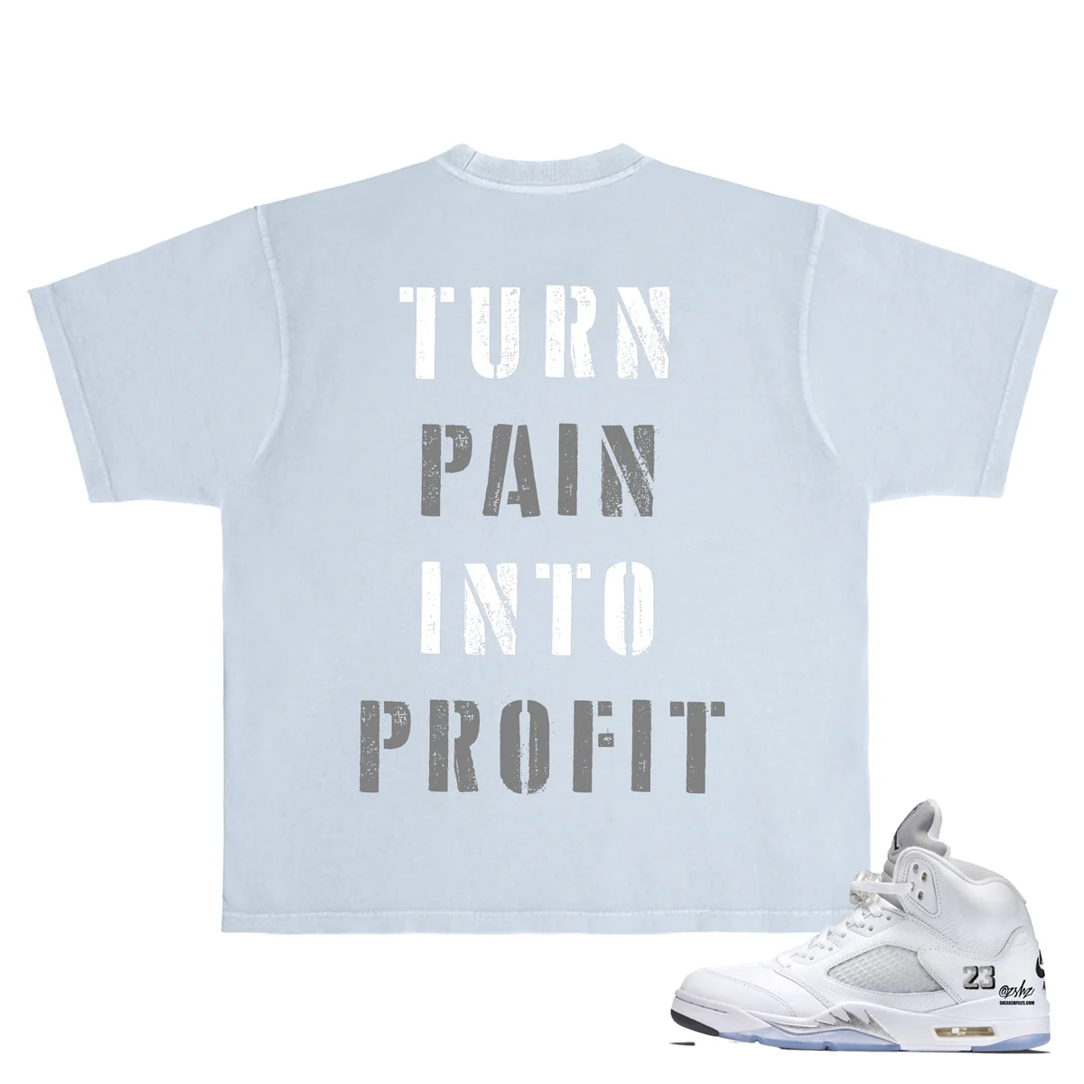 Rich Idols “Turn Pain” Light Blue Tee