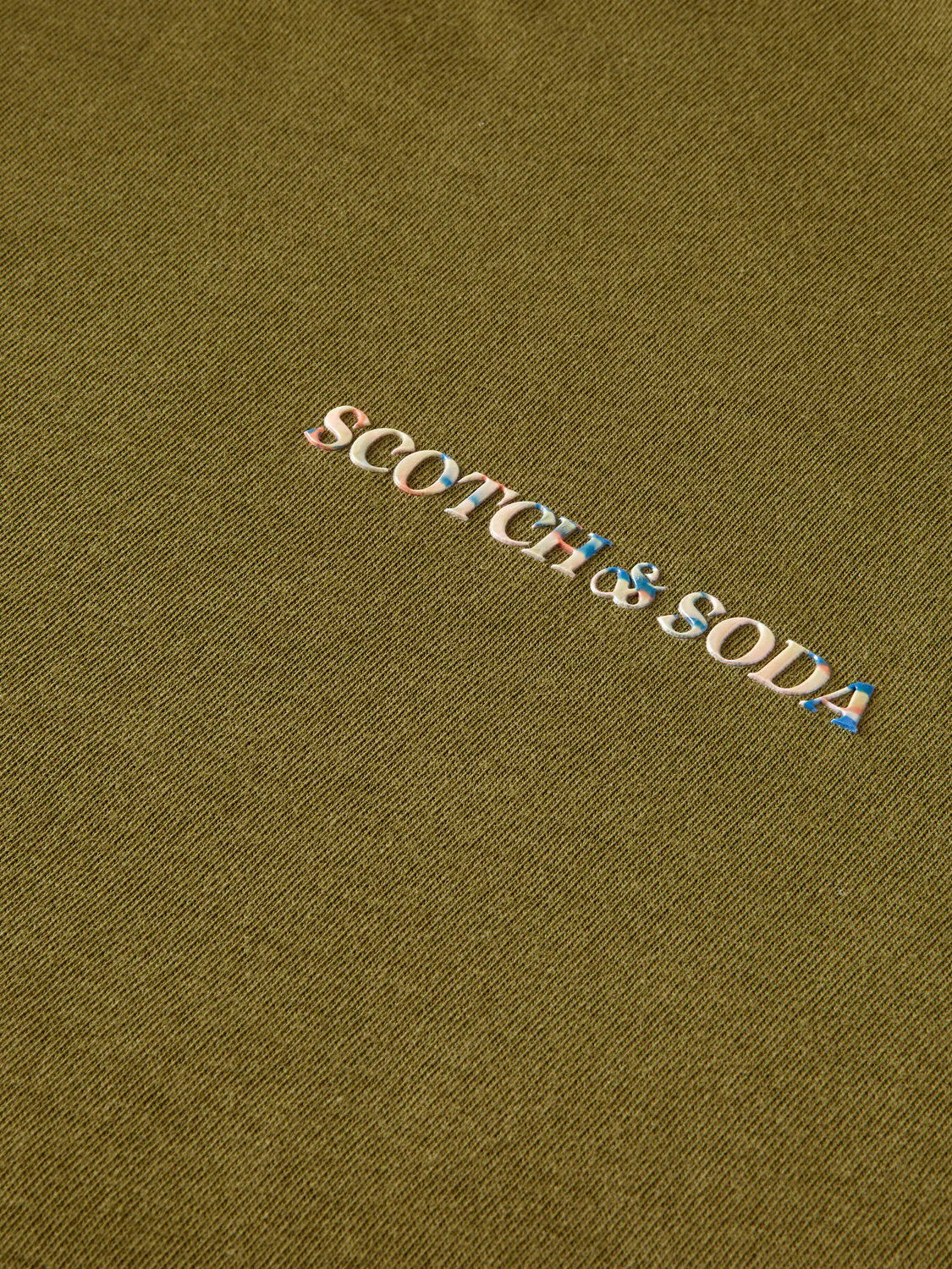 Scotch&Soda Cotton Logo Tee In Olive (166064) - Image 2