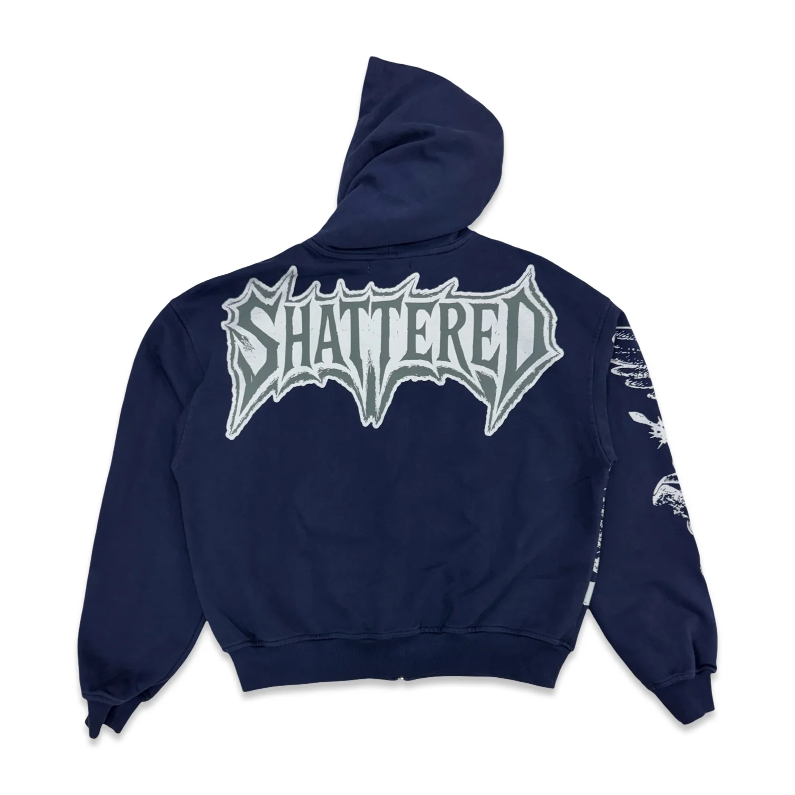 Shattered Hearts “Catchin Feelins” Navy Blue Hoodie - Image 2