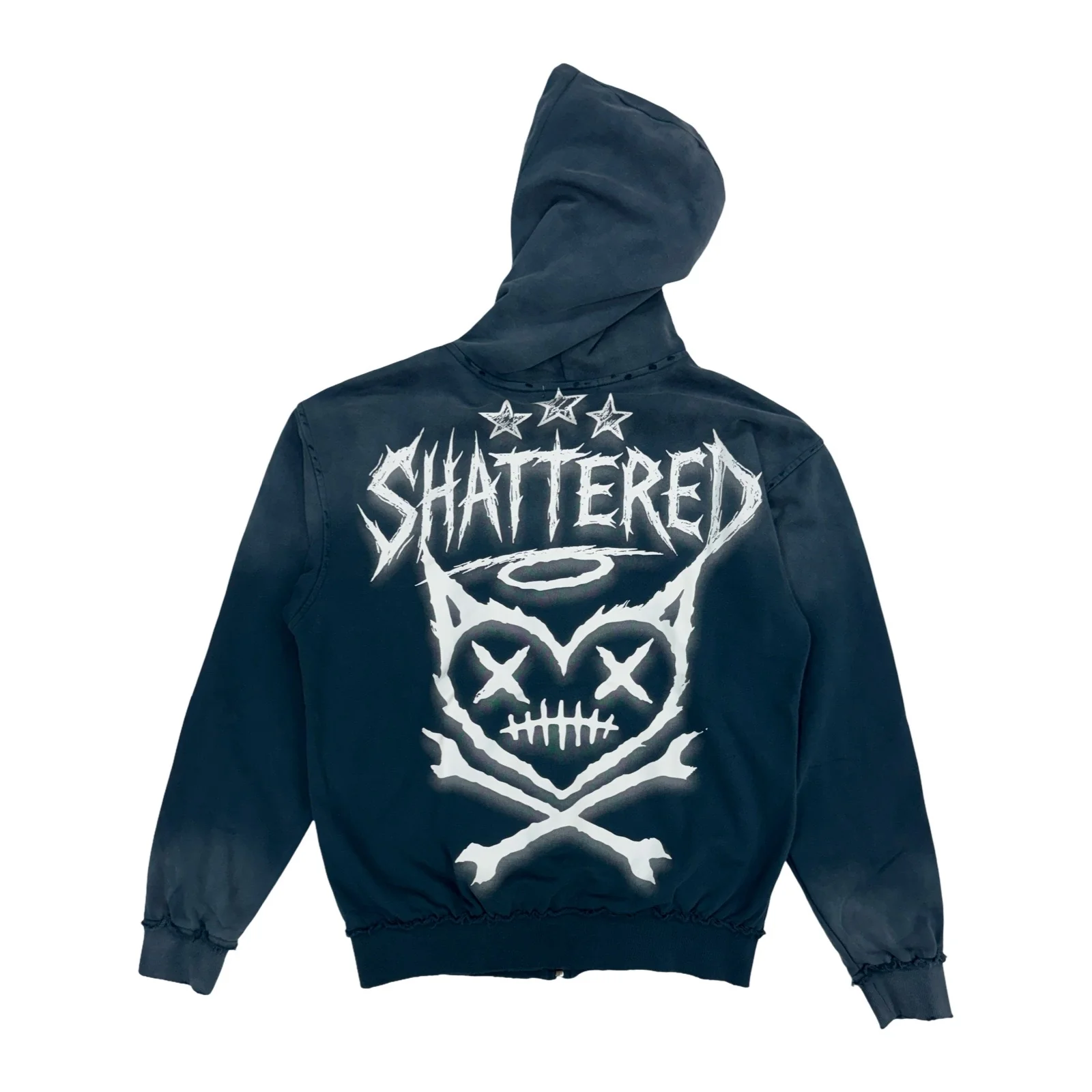 Shattered Hearts “Head” French Blue Hoodie - Image 2