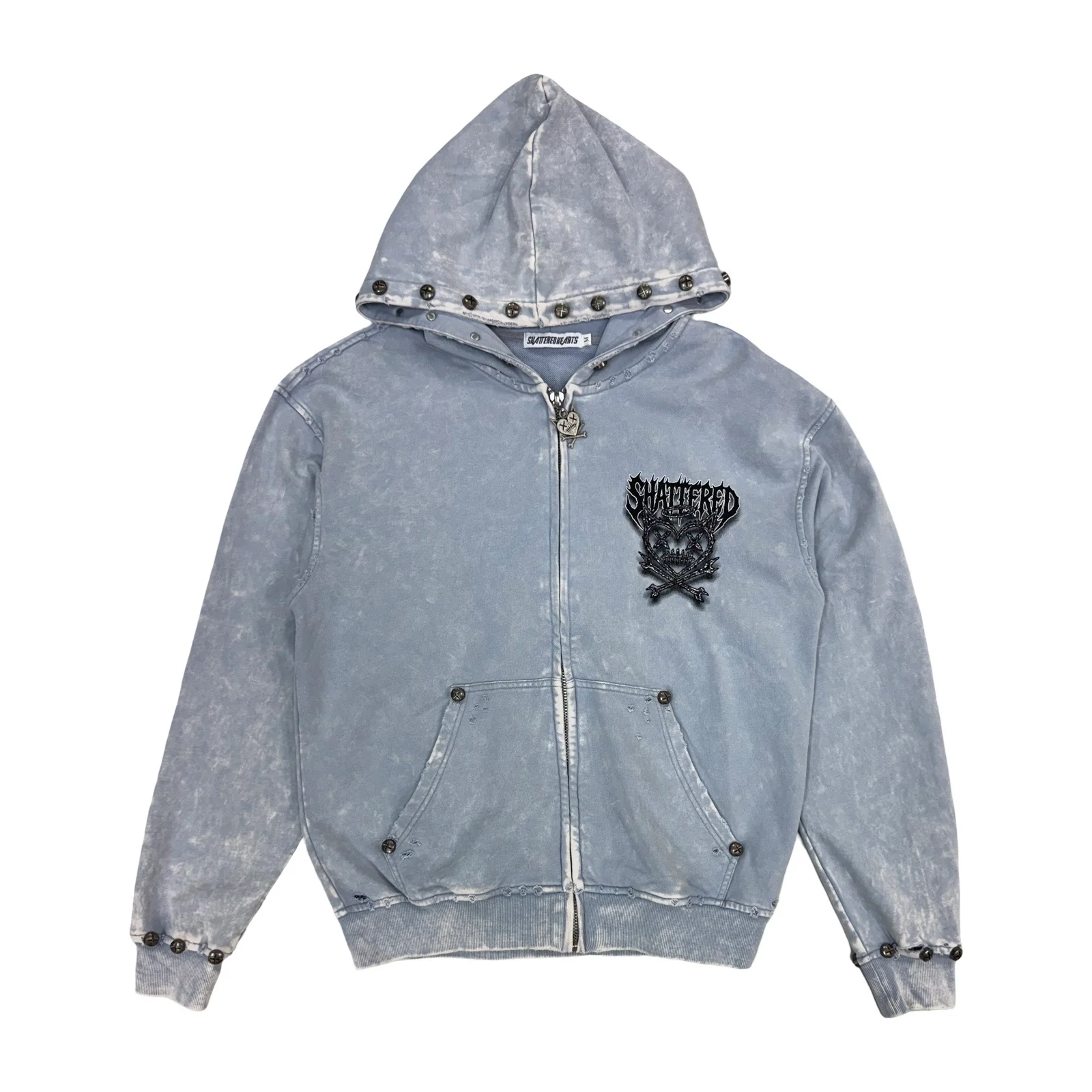 Shattered Hearts “Head” Gray Hoodie - Image 2