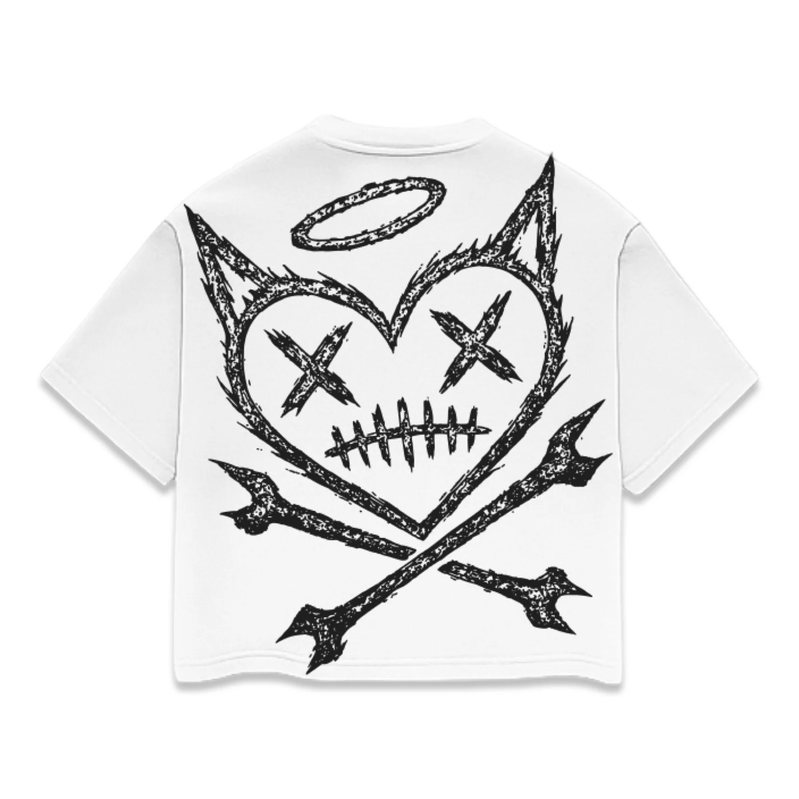 Shattered Hearts Logo White Tee - Image 2
