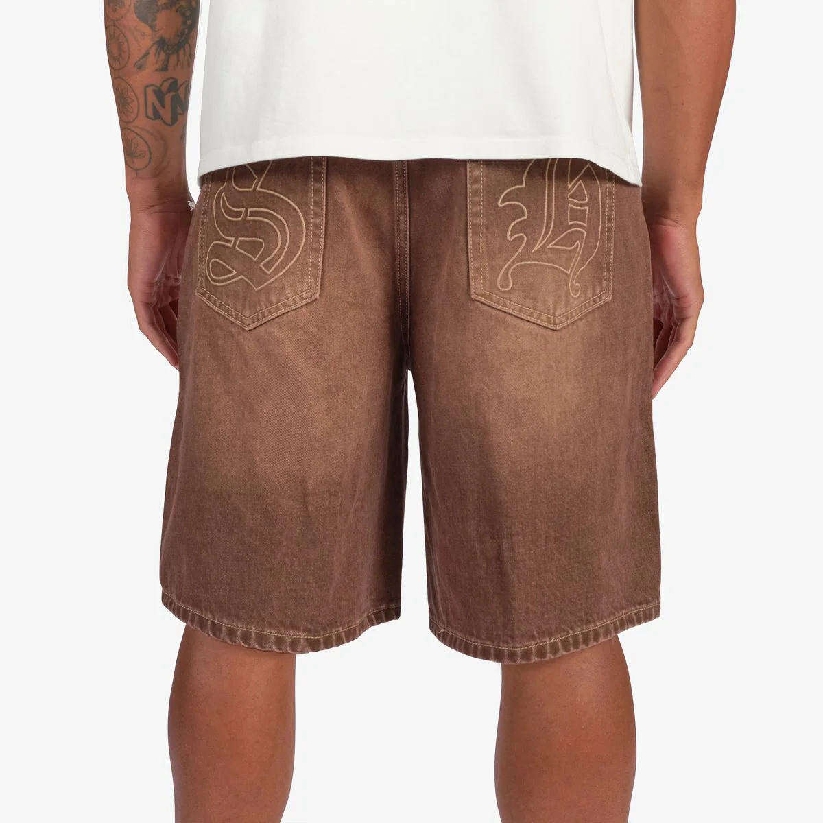 Sugarhill “Prince” Embossed Brown Wash Shorts - Image 2