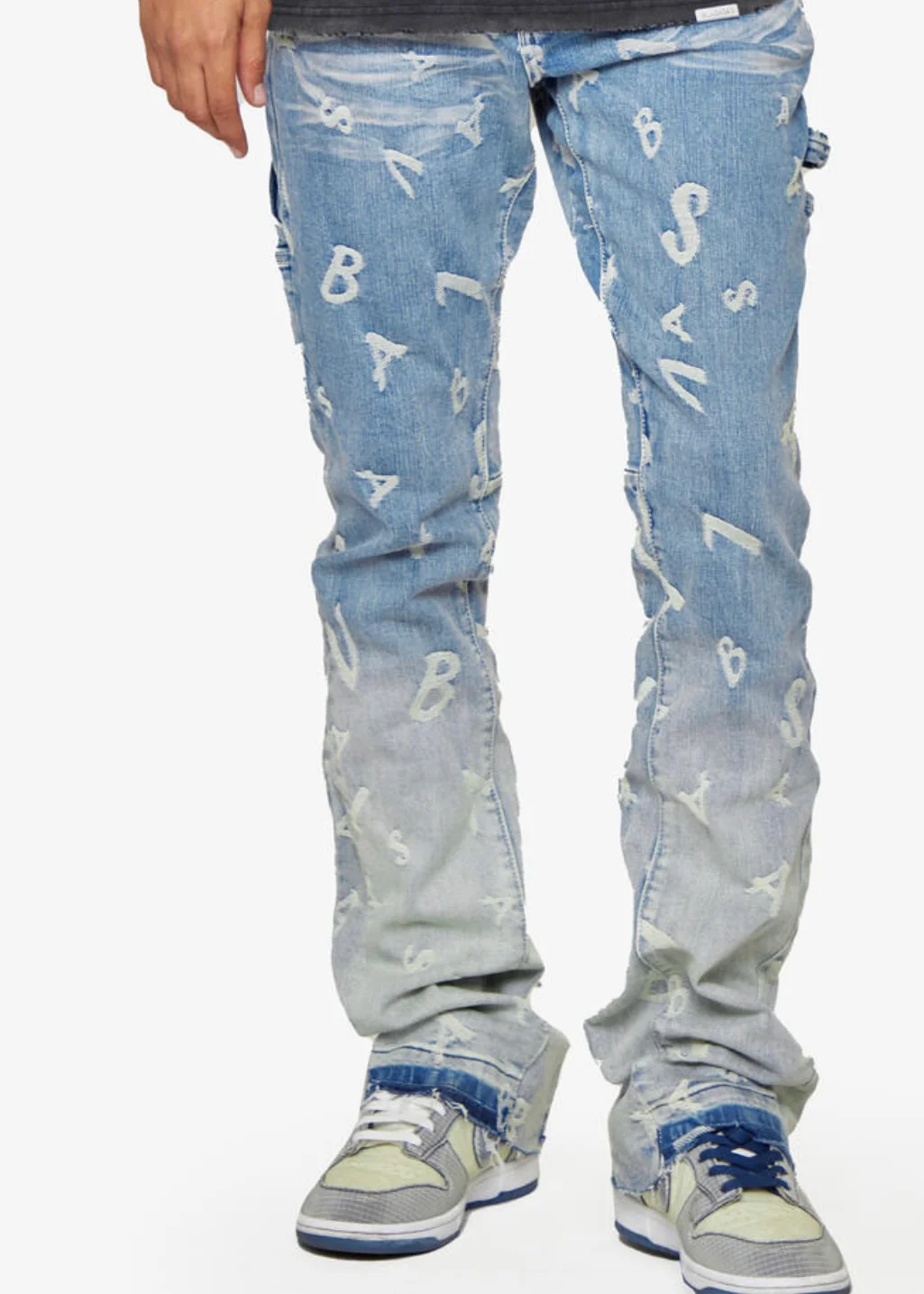 Valabasas “Gridlock” Blue Wash Stacked Jeans - Image 2