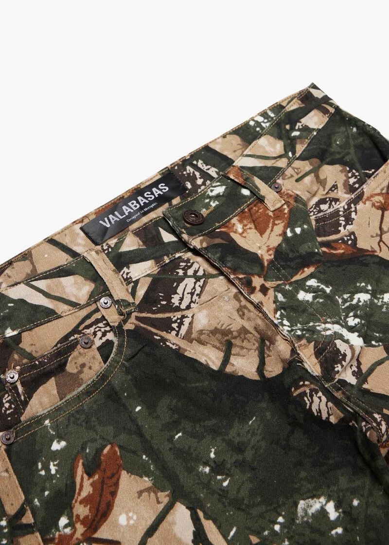 Valabasas “Mr. Extendo” Moss Green Stacked Flare Jeans - Image 2