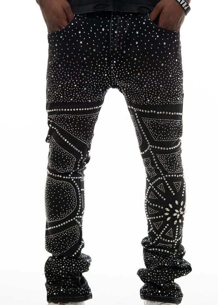 Vicious “Embellished Rhinestone” Black Flare Jeans - Image 3