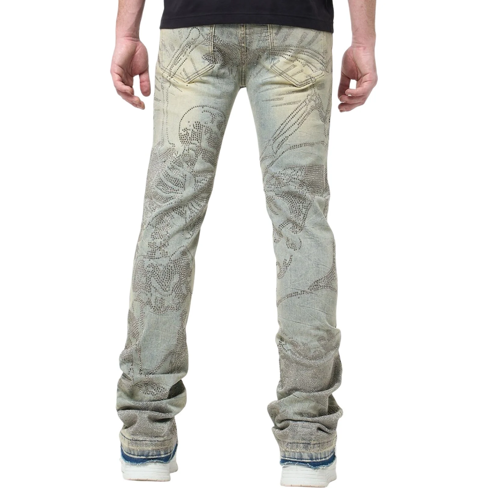 W By Waimea “Revolt Rhinestone” Flare Jeans - Image 2